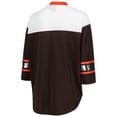 thumbnail image 3 of Women's G-III 4Her by Carl Banks Brown/White Cleveland Browns Double Team 3/4-Sleeve Lace-Up T-Shirt, 3 of 3