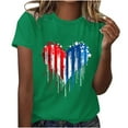 thumbnail image 2 of SOOMLON Patriotic Short Sleeve Shirts for Women Heart American Flag Shirts Crew Neck Independence Day Tops Short Sleeve Slimming T-Shirt Funny Tee Blouse Resort Wear, 2 of 6