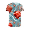 thumbnail image 4 of Teissuly Women's Fashion Summer V-Neck Short Sleeve Printed Casual T-shirt Blouse Tops, 4 of 5