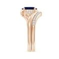 thumbnail image 3 of ANGARA Natural Oval 1.55 ct Blue Sapphire Bypass Bridal Set with Diamonds in 14K Rose Gold for Women (Size-8x6mm) | September Birthstone, Anniversary, Jewelry Gift for Women | Natural Sapphire Ring, 3 of 10
