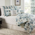 thumbnail image 2 of Savannah Floral blue linen weave comforter set California King 4 Piece, 2 of 2