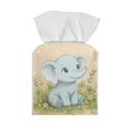 thumbnail image 2 of POLERO Waterproof Tissue Box Cover, Adorable Elephant Modern PU Leather Square Car Tissue Holder - Decorative Organizer for Bathroom Vanity Countertop, Night Stands, Office Desk & Car, 2 of 7