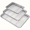 thumbnail image 4 of CUITING Heavy-Duty Commercial & Home Stainless Steel Baking Pan - Oven  Grill  Broiler Compatible with Oil Drainage Rack - Rectangular roasting  Cookie Sheet - Easy Clean  Dishwasher Safe, 4 of 6