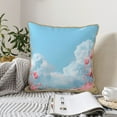 thumbnail image 6 of Haiem Cute Pink Mushrooms Print Velvet Soft Solid Decorative Square Throw Pillow Covers Set with Elegant Piping Christmas Cushion Case for Sofa Bedroom Car-16"x16", 6 of 8