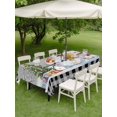 thumbnail image 3 of Outdoor Tablecloth with Umbrella Hole and Zipper, Grey Christmas Rectangle Table Cloth 52x70 Inch Waterproof Tablecloth, Xmas Tree Snowman Bear Snowfall Plaid Picnic Table Cover for Patio Camping, 3 of 7