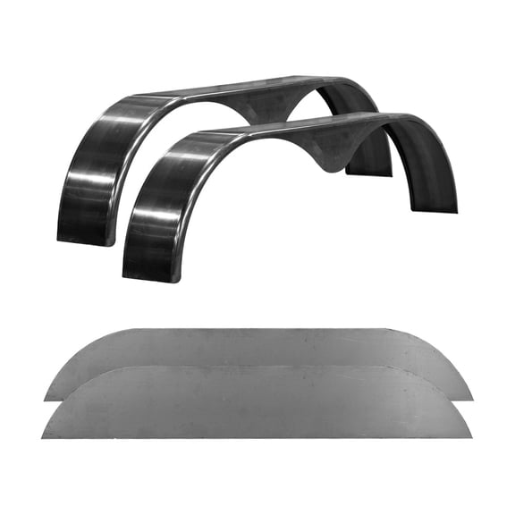 Pair of (2) Tandem Trailer Axle 9x72 Smooth Steel Teardrop Fender Kits