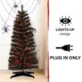 thumbnail image 3 of Haunted Hill Farm 4-Ft. Spooky Black Tinsel Tree, Orange LED Lights, 3 of 7