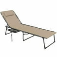 thumbnail image 2 of Spaco 5-Level Adjustable Chaise Lounge with Side Table, Pillow, Storage Pocket, Outdoor Tanning Chair for Patio, Garden, Poolside, Beige, 2 of 11