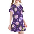 thumbnail image 1 of RXIRUCGD 2025 Vêtements d'Été pour Enfants 3-12 Ans Mode Imprimée Pyjama Rêveur Mi-Mollet Chemise de Nuit, 1 of 4