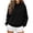 Black, variant on Staron Women's Sweater Knitted Ribbed Round Neck Long Sleeve Casual Comfy Pullover Tops Fall Winter Fashion Solid Knitwear Army Green L
