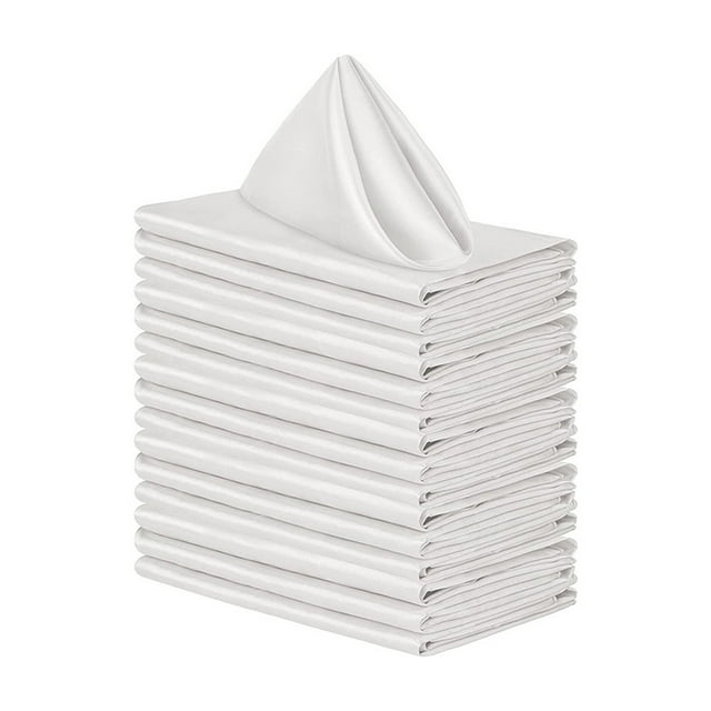 Advancent Servilletas de de poliéster de 20 piezas para una experiencia gastronómica lujosa, servilletas de tela cuadradas Kits de decoración para fiestas blanco