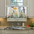 thumbnail image 4 of GZHJMY Wild Flower Half Window Tier Curtains 36 Inch Blackout Thermal Insulating Kitchen Linen Tier Curtains for Kitchen,Bathroom,Cafe, 4 of 7
