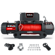 X-BULL ELECTRIC WINCH 12V SYNTHETIC ROPE 10000 LB LOAD CAPACITY RED ROPE