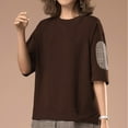 thumbnail image 2 of Oversized T Shirts for Women Crew Neck Short Sleeve Casual Tops Loose Fit Solid Color Soft Basic Blouses Tees (3XL, Coffee), 2 of 6