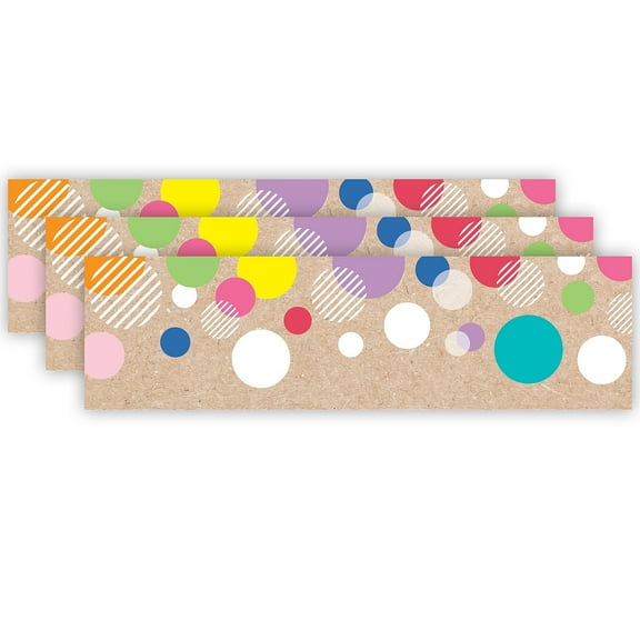 Creative Teaching Press Krafty Pop Colorful Kraft Bubbles EZ Border, 48 Feet Per Pack, 3 Packs