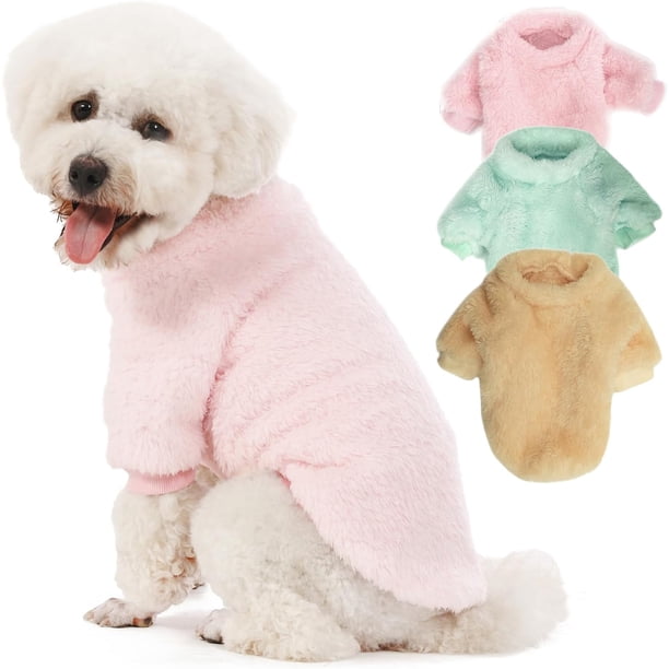 Kyaringtso Suéter para perro, paquete de 3 suéteres para perros pequeños, ropa para perros pequeños, niña y niño, suéter ultra suave y cálido para cachorros, abrigo para perro para invierno Navidad (X