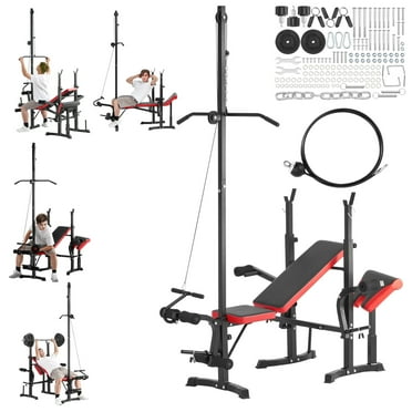 KFFKFF Strength Training Bench, Versatile Fitness Bench with 600lbs Capacity, Exercise Bench for Comprehensive Body Workout, Home Gym Equipment, Quick-Adjust Flat Utility Bench