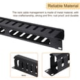 thumbnail image 3 of Uxcell 1U 19 Inch Cable Management, 1 Pack 12 Slot Horizontal Rack Mount Wire Organizer, Black, 3 of 7