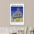 thumbnail image 3 of PixonSign Framed Canvas Print Wall Art Vincent Van Gogh Watercolor Church in Auvers Classic Vintage Illustrations Fine Art Decorative Multicolor for Living Room, Bedroom, Office - 24"x36" WHITE, 3 of 5