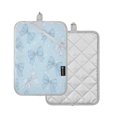 thumbnail image 2 of 2 Pack Pot Holders for Kitchen Heat Resistant Hot Pads Sets for Cooking Baking Pastel Blue Bows and Dots, 2 of 7