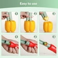 thumbnail image 4 of 2 in 1 Pepper Seed Corer Remover, Fruit Pepper Corer, Bell Pepper Corer, Quick Cut and Corer, Fruit and Vegetable Seed Remover, Kitchen Vegetable Corer, Zucchini Tomato Corer Tool (Green 1PCS), 4 of 6