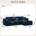 thumbnail image 7 of AENKYO 104'' Modular L-Shape Sectional Sofa with Chaise, Comfy Deep-Seat Cloud-Couch, Corduroy - Blue, 7 of 7