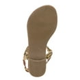 thumbnail image 5 of Petalia Girl Thong Kids Flat Sandals, Brown, 13, 5 of 5