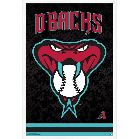 MLB Arizona Diamondbacks - Snake Head Logo Wall Poster, 22.375" x 34", Framed