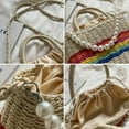 thumbnail image 3 of LinYooLi Straw Bag, Summer Handmade Woven Shoulder Bag Straw Crossbody Bags for Women Purses and Handbags with Pearl Chain, 3 of 6