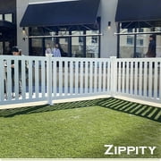 3.1ft H x 5.4ft W (1 Panel + 1 Post) Freestanding Zippity Davidson Fence Kit, White Vinyl Picket Fence Panel, Portable Outdoor & Indoor Fence for Temporary Events, Easy Install for Backyard, ZP19062
