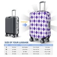 thumbnail image 4 of Xecao Purple argyle Elastic Luggage Cover, with double-sided print , is perfect for travel, business, and daily use-Medium, 4 of 7