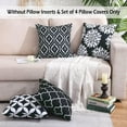 thumbnail image 4 of Black and White Boho Outdoor Pillow Covers 18x18 Waterproof Set of 4 Boho Decorative Couch Throw Pillows Black Aesthetic Room Decor for Living Room or Patio Furniture (No Inserts), 4 of 6