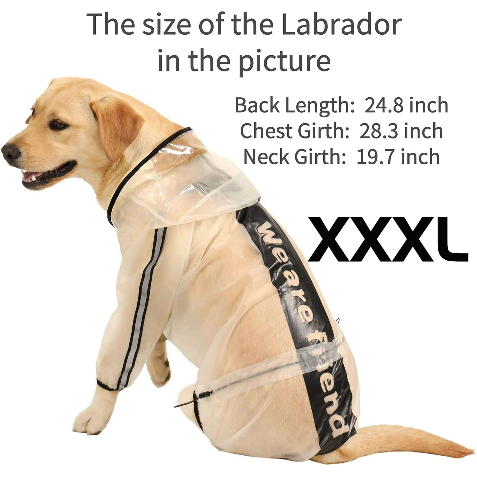 Dog Raincoat Dog Hooded Slicker Poncho 4 Legs Dog Rain Jacket with Reflective Stripe Transparent Water Proof Resistant Dog Rain Snow Clothes for Small Medium Large Dogs Walmart