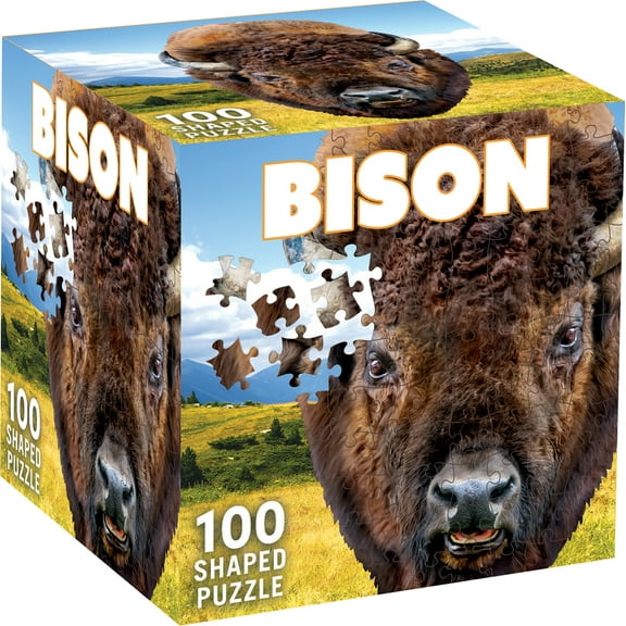 MasterPieces 100 Piece Jigsaw Puzzle - Bison - 9.06"x14.23"