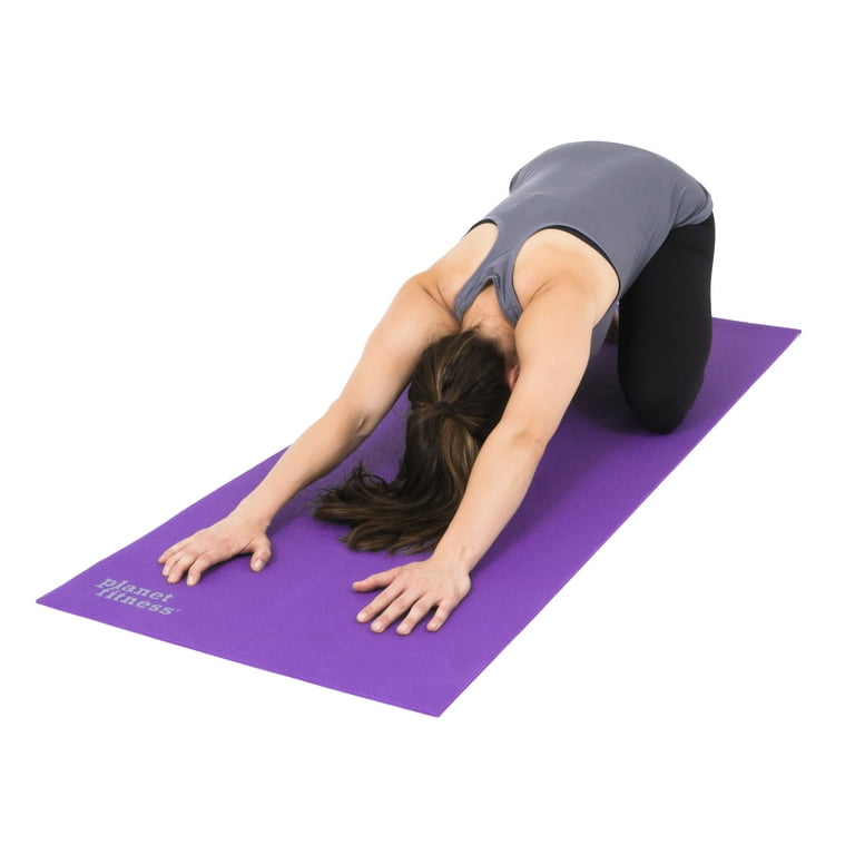 Planet Fitness Yoga Mat 1/4? (6mm) Thick, 68?L, w/ Microban® Antimicrobial  Technology, Purple