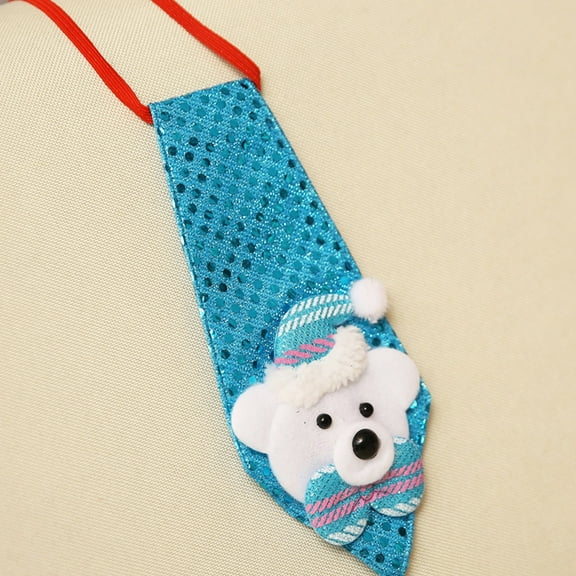 Light-Up Christmas Tie with Festive Character Patterns, Glowing Novelty Tie for Holiday Parties, Themed Necktie for Seasonal Events and Office Celebrations(Blue)