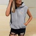 thumbnail image 5 of Sombrero Superior para las Mujeres Manga Corta Delantera Y Trasera Impresa Cuerda de Bolsillo con Capucha Sudadera Superior, Desgaste Casual Toda la Temporada, 5 of 5