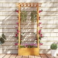 thumbnail image 5 of Costway 2 PCS 60” Raised Garden Bed with Trellis with Hanging Roof, 2 Side Trellises, 5 of 9