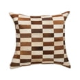 thumbnail image 4 of Natural Torino Geneva Cowhide Pillow | Linear black/white | 22"x22", 4 of 4