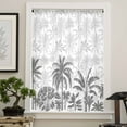 thumbnail image 4 of Palm Trees Semi Sheer Curtains Drapes for Living Room, Bedroom, French Doors Window 72 Inches Long, Black Grey Tropical Plants Summer Forest Rod Pocket Chiffon Curtain Drapery Voile Draperies Panel, 4 of 6