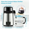thumbnail image 4 of VEVOR Water Distiller, 1 L/H, 4L Distilled Water Maker with 0-99 H Timing, 750W Countertop Water Purifier with Dual Temp Display, Glass Carafe Cleaning Powder 3 Carbon Packs Equipped, Silver, 4 of 10