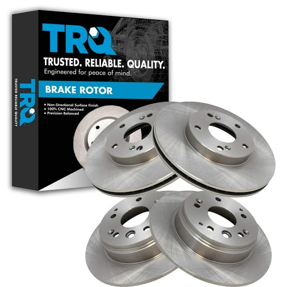 TRQ Front and Rear Brake Rotors Set Fits Select 2003-2011 Honda Element