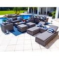 thumbnail image 1 of Tuscany 18-Piece Resin Wicker Outdoor Patio Furniture Combination Set with Sofa Lounge Set, Eight-seat Dining Set, and Chaise Lounge Set (Half-Round Gray Wicker, Sunbrella Canvas Charcoal), 1 of 3