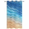thumbnail image 2 of Outdoor Curtains for Patio Waterproof, Blue Ombre Coastal Windproof Pravicy Outside Porch Blackout Curtain, Summer Nautical Beach Ocean Seaside Sun Blocking Grommets Curtains for Cabana 54"x95", 2 of 9