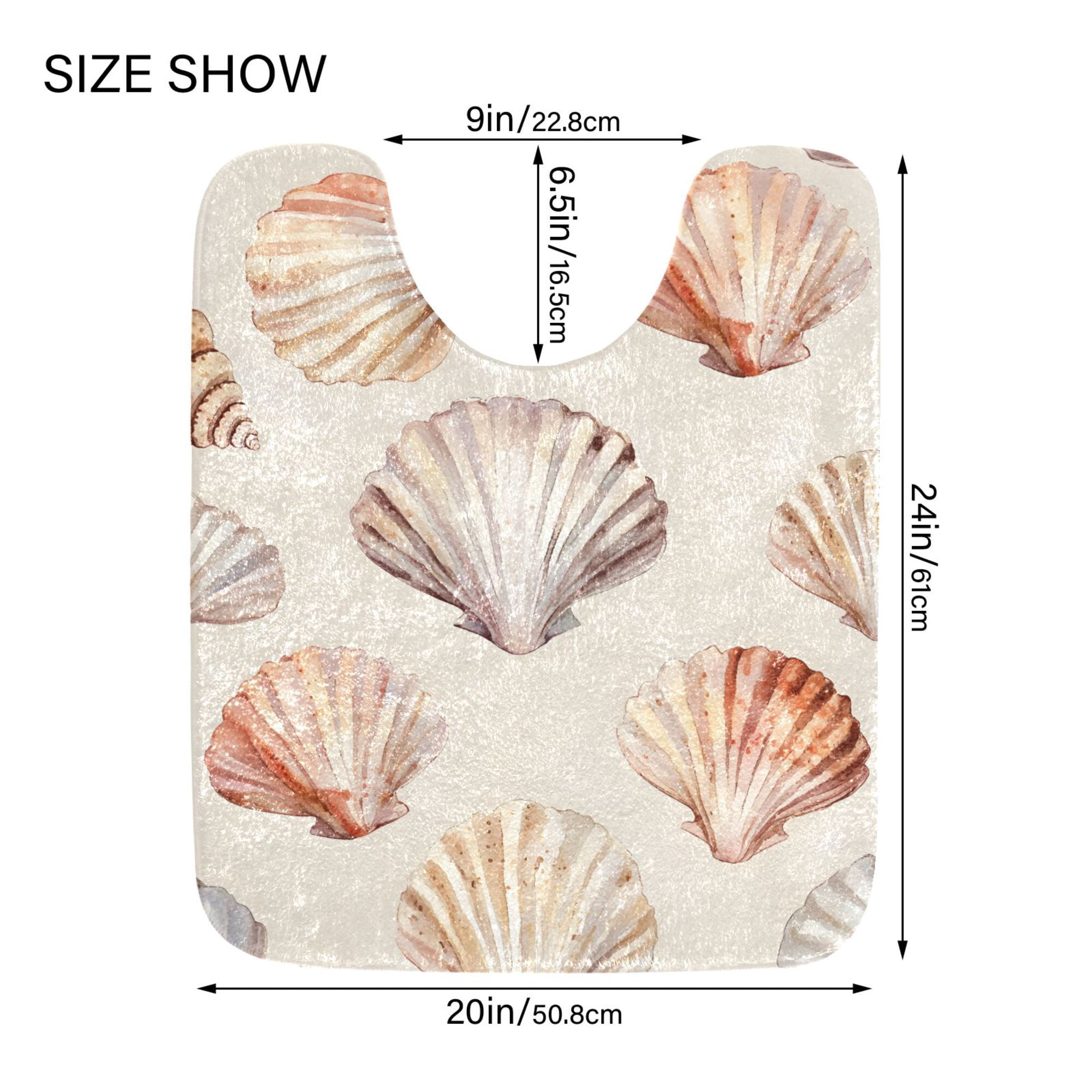 Yayeee Bath Rug for Bathroom Floor Non Slip Rectangle Fluffy Soft Absorbent Mat, 16"x24", Purple Seashell