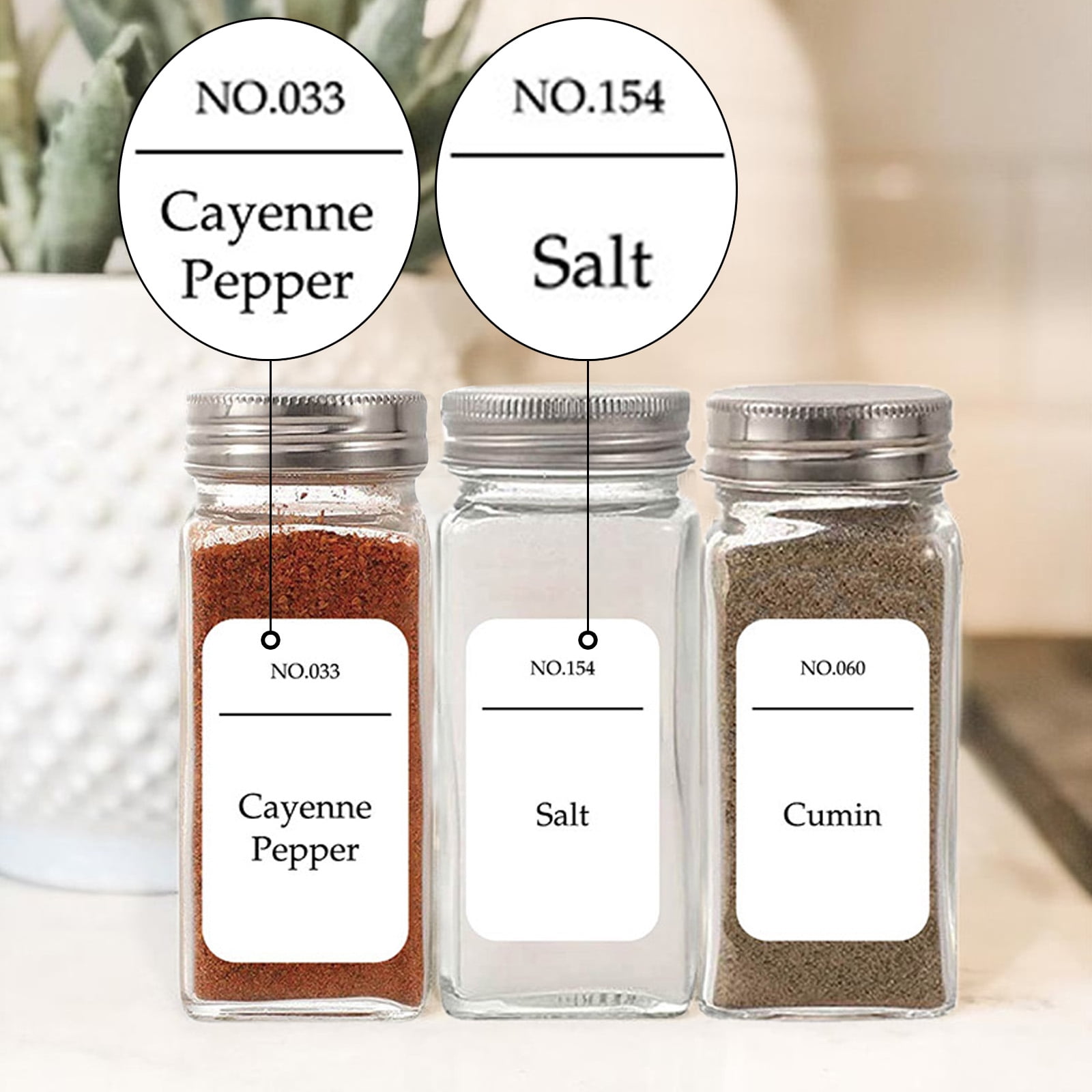 216 Clear Spice Jar Name Labels — 1 Wide Rectangle Text – Gneiss Spice
