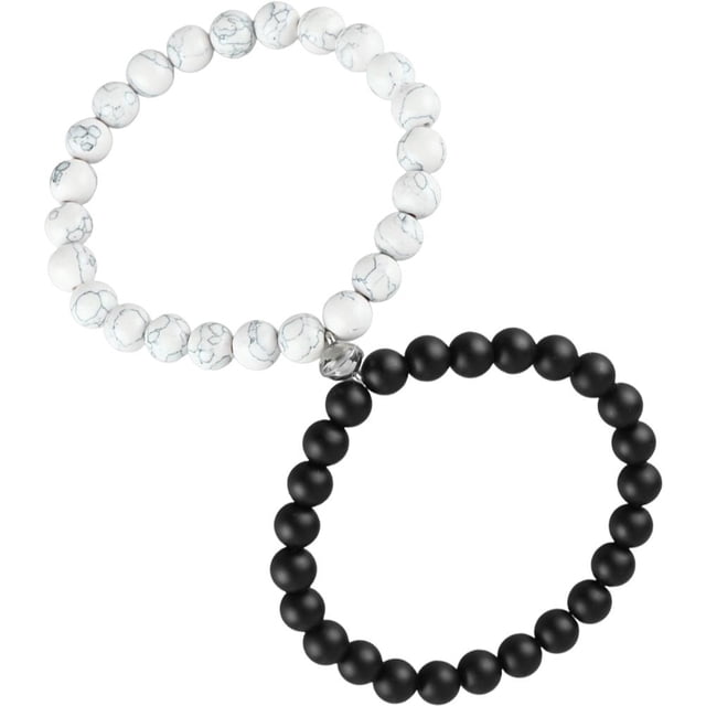 Pulseras Para Parejas, Pulsera De Amistad, Pulsera Magnética De Atracción Mutua, Pulsera De Distancia A Juego, Pulseras De Cuentas De Piedra 2 Uds Methold AP007340-02