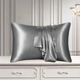 thumbnail image 5 of Silk Pillowcase for Hair and Skin, Real Silk Pillow Cases Queen, Not Satin Pillowcase, Zipper Closure (Dark Gray,20x26in）, 5 of 6