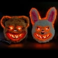 thumbnail image 2 of Horror Bloody Rabbit Bear Mask Halloween LED Luminous Animal Simulation Fur Mask Cosplay zdq, 2 of 5