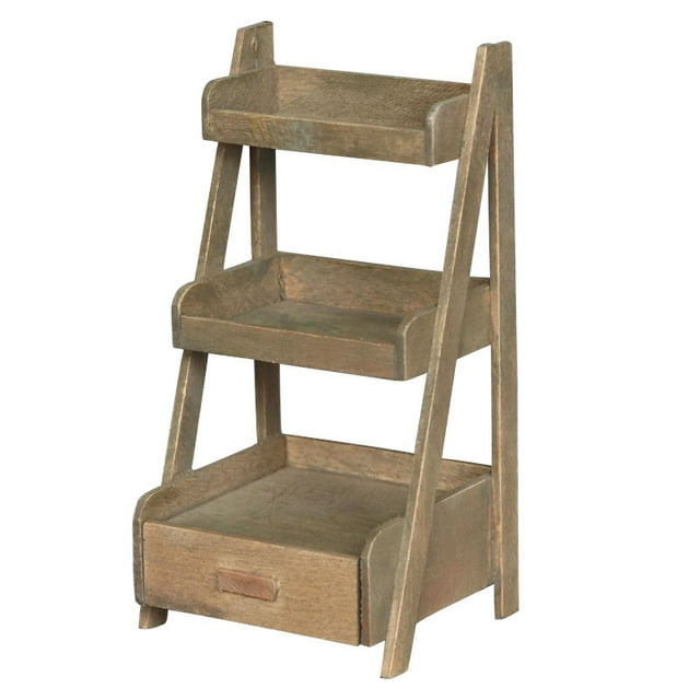 Estante de 3 niveles para muebles de casa de muñecas en miniatura con cajones de madera